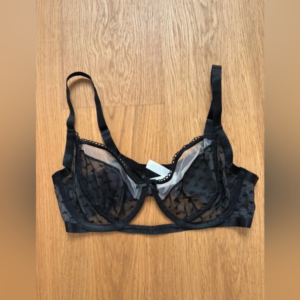 Chic Sheer Black Lace Bra